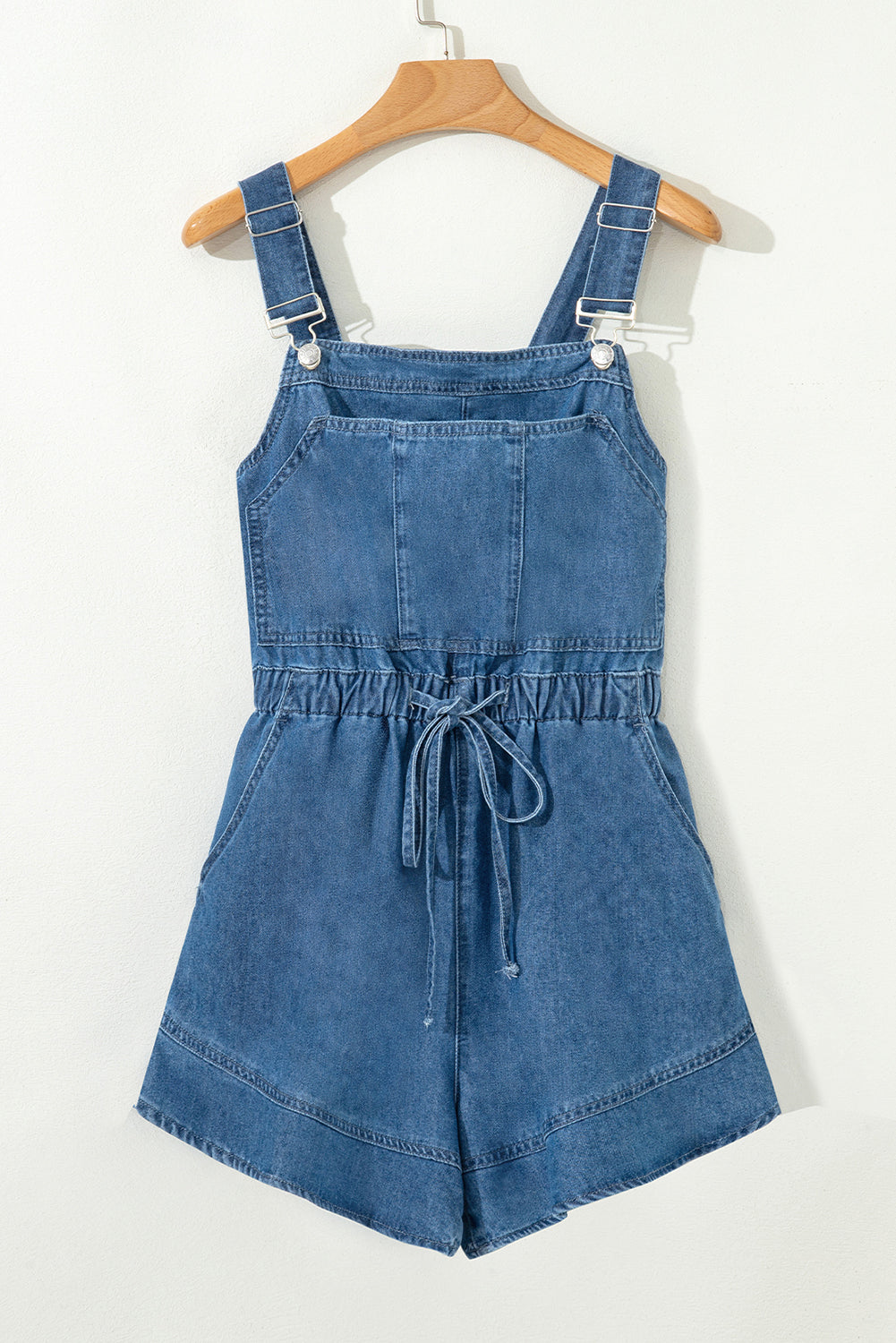 Buckle Straps Denim Romper