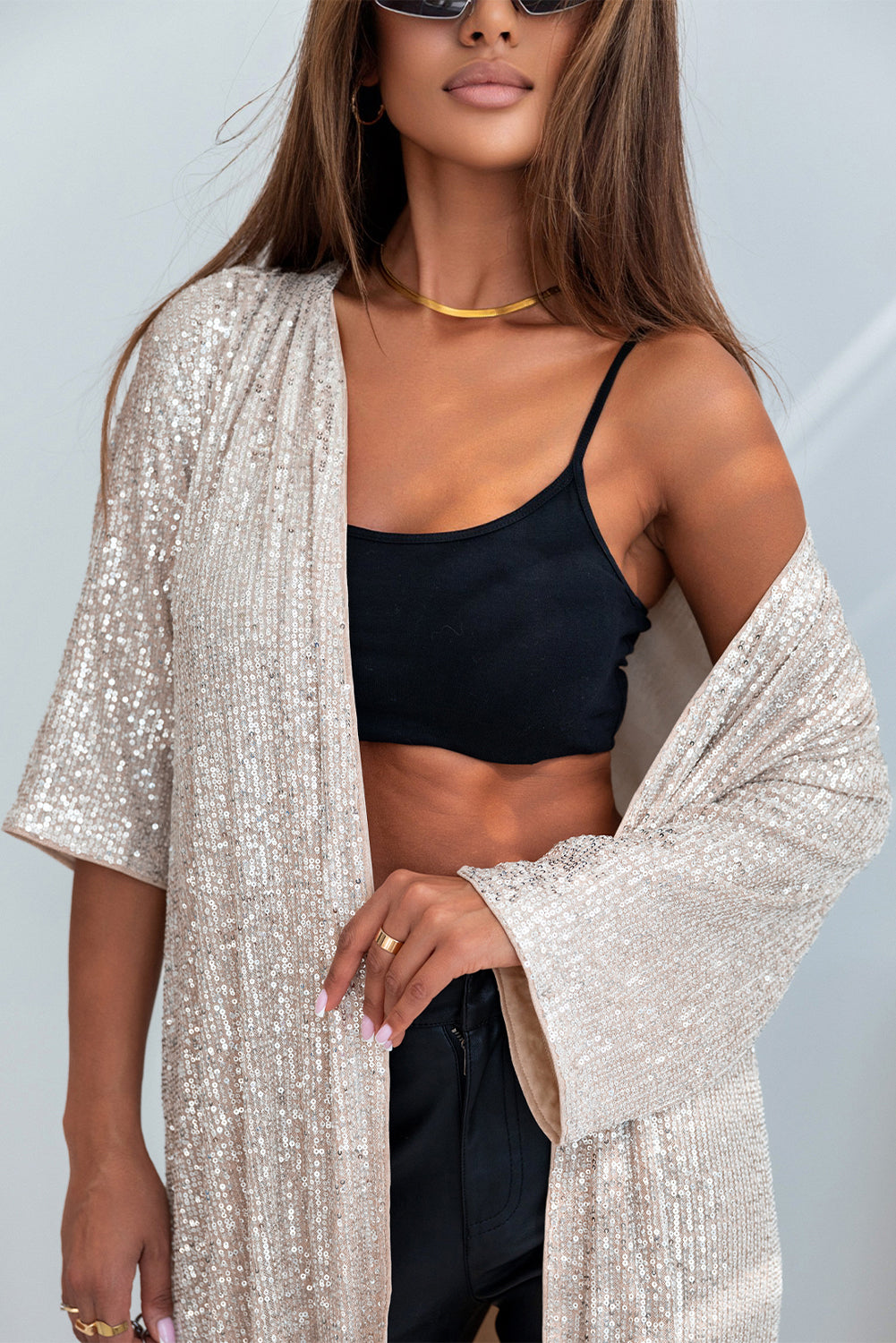 Apricot Open Front Duster Kimono