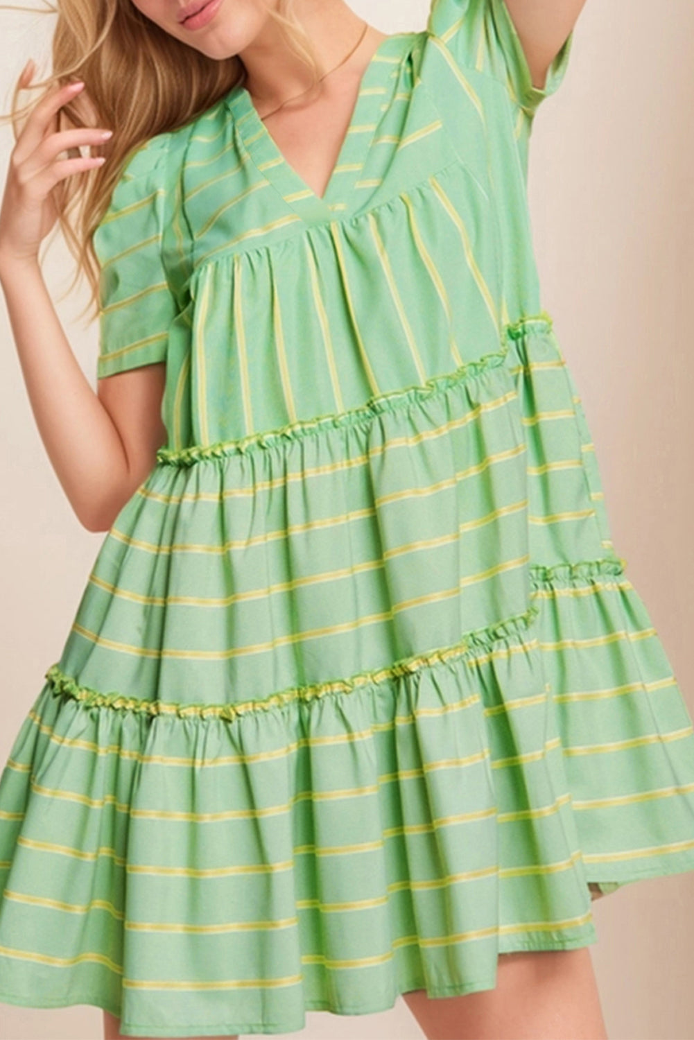 Green Stripe A-line Dress
