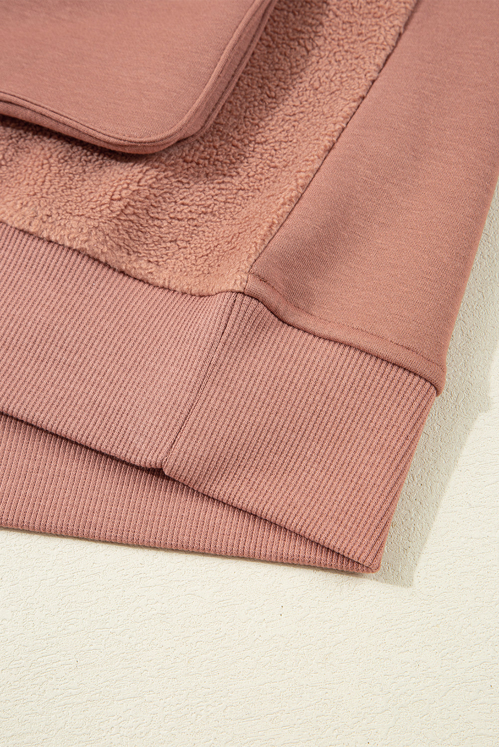 Camel Half Zipper Baggy Sweatshirt