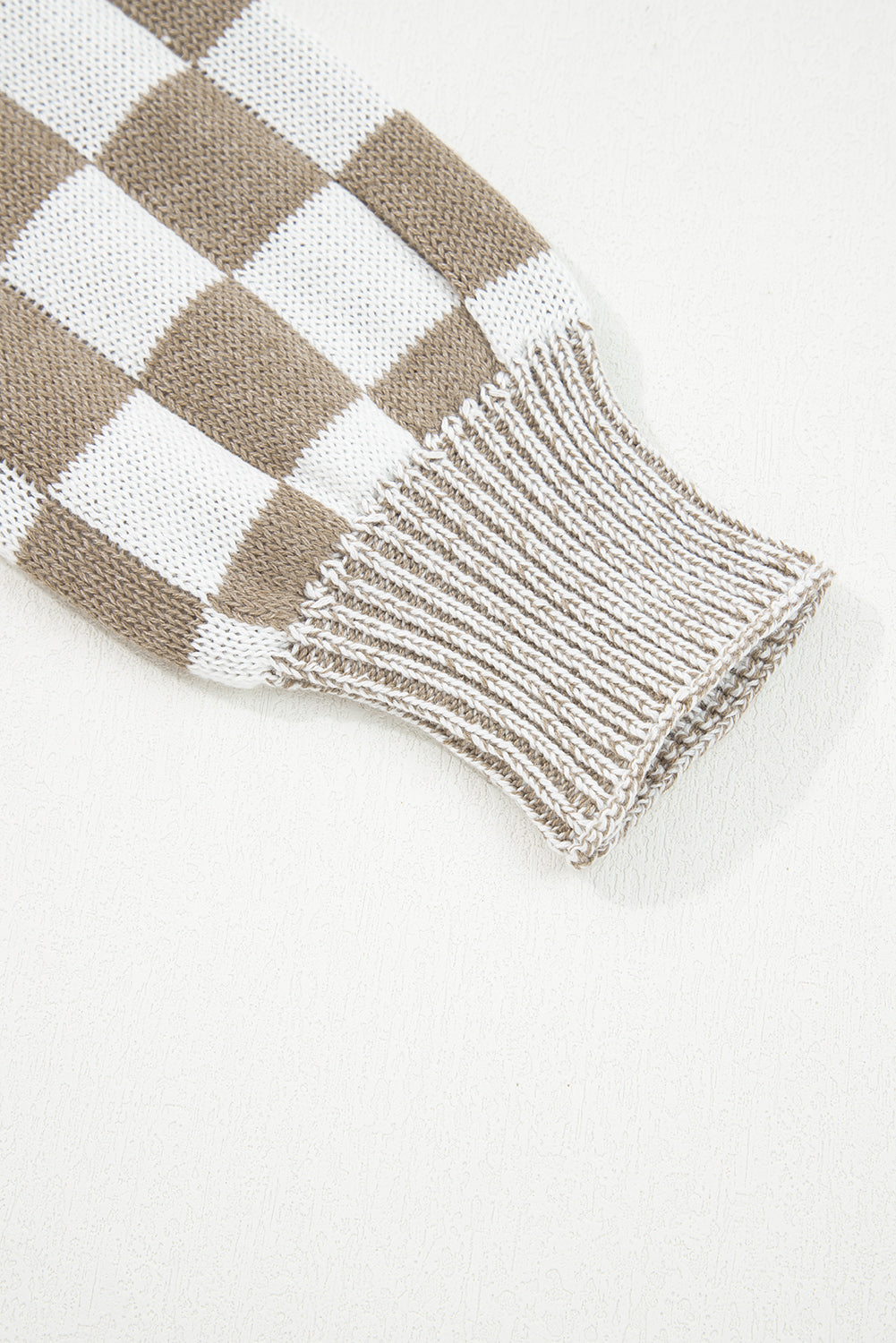 Brown Checkered Cardigan