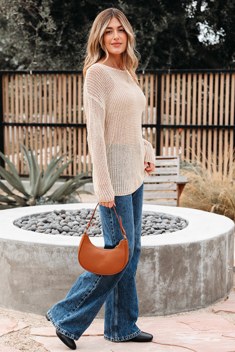 Smoke Gray Crochet Sweater
