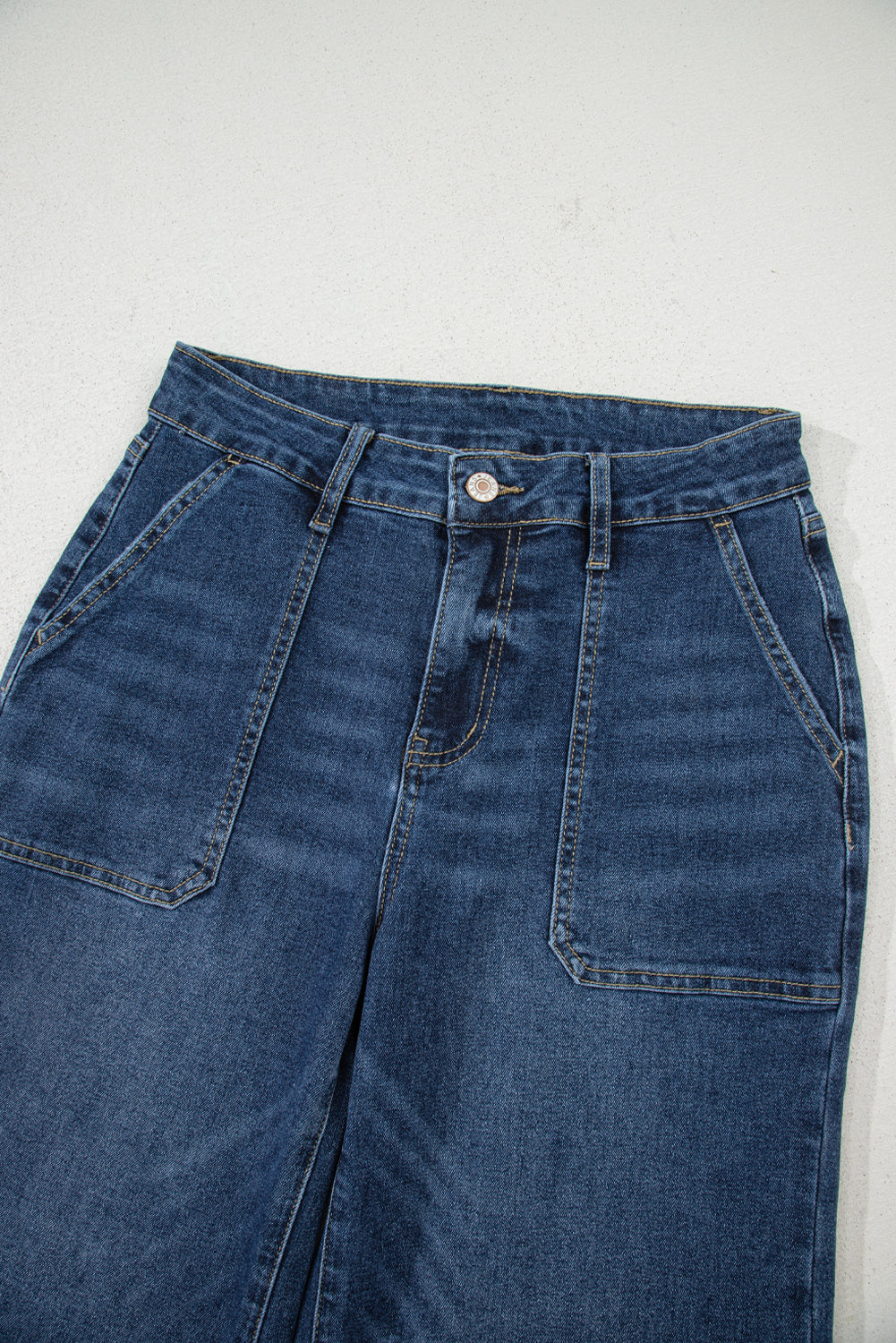 Cropped High Rise Wide Leg Jeans