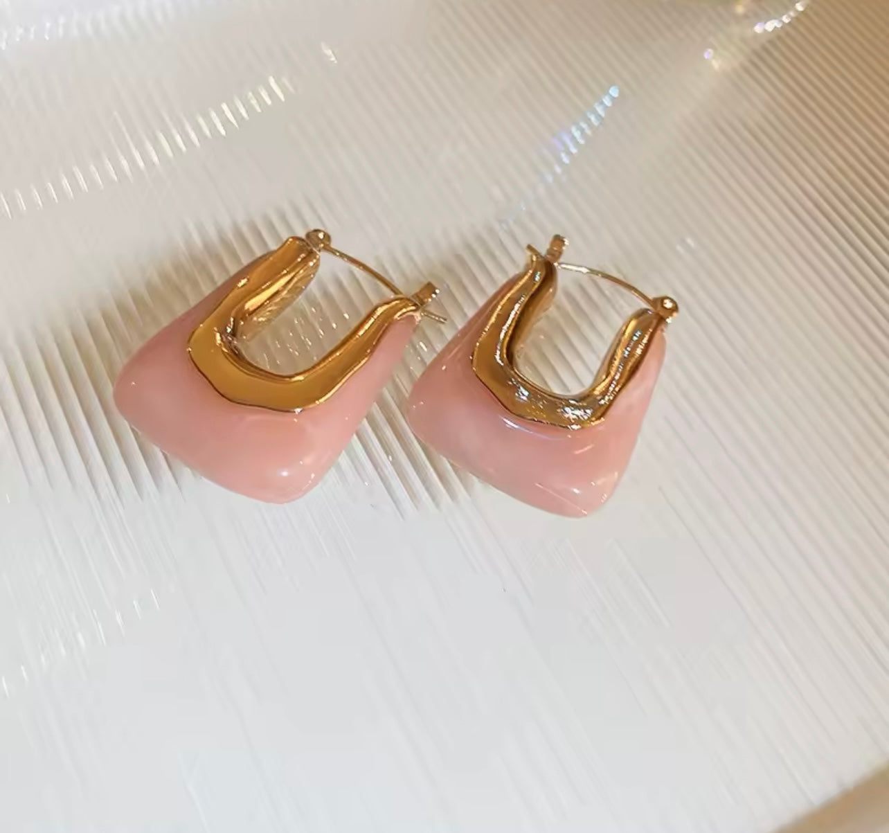 Pink or Green Gemstone Earrings