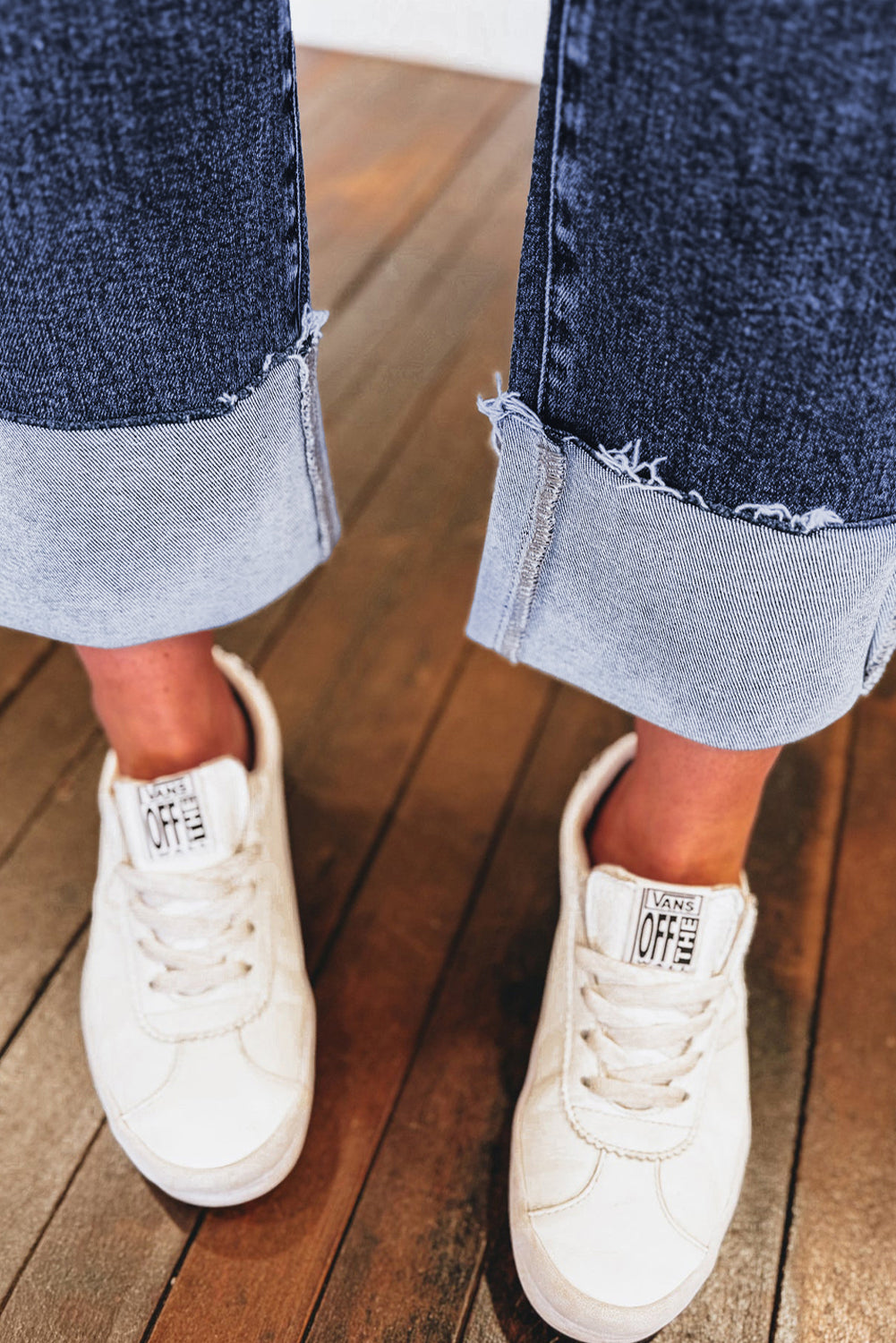 Folded Cuffed High Waist Jeans