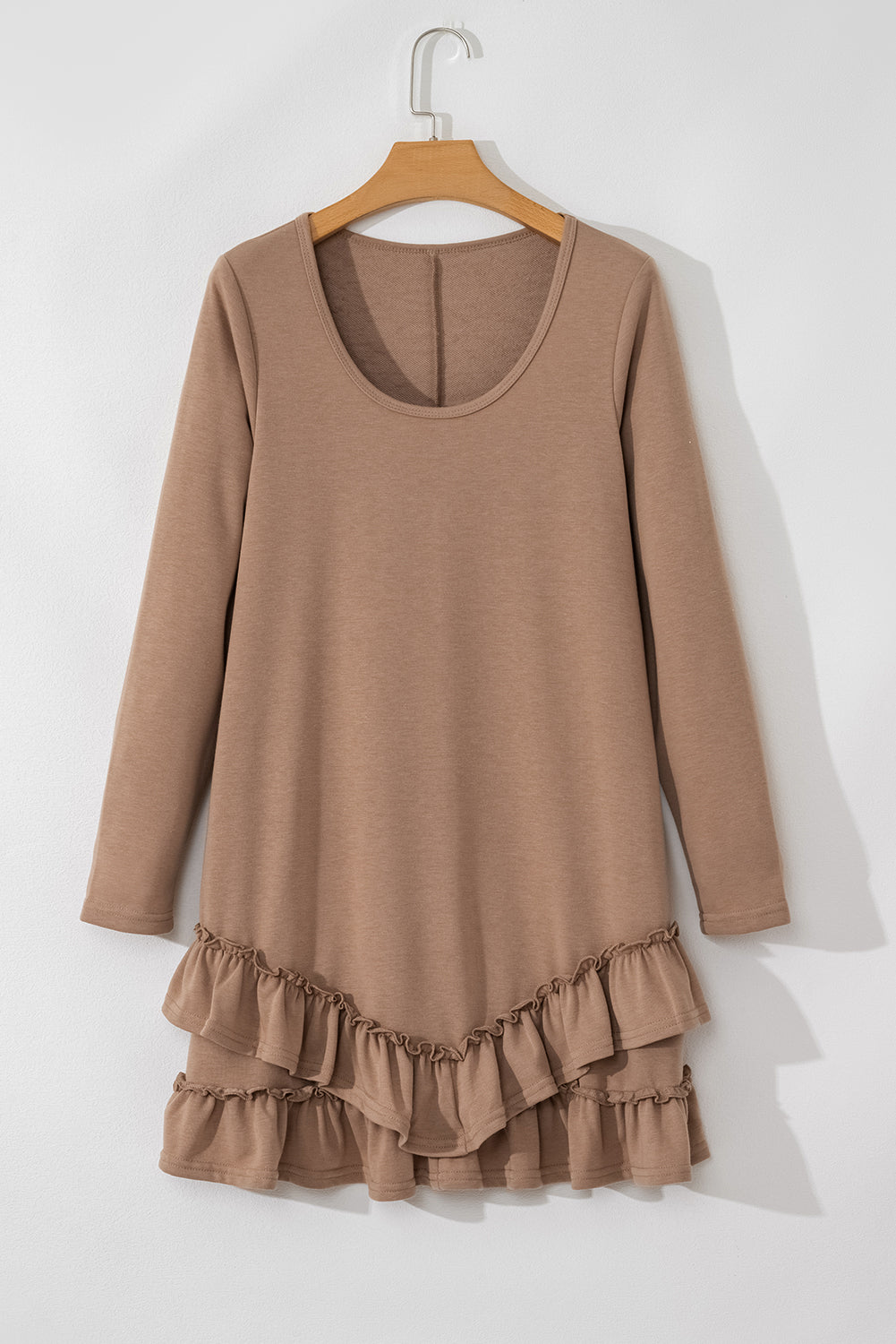 Scoop Neck Tiered Ruffled Mini Dress