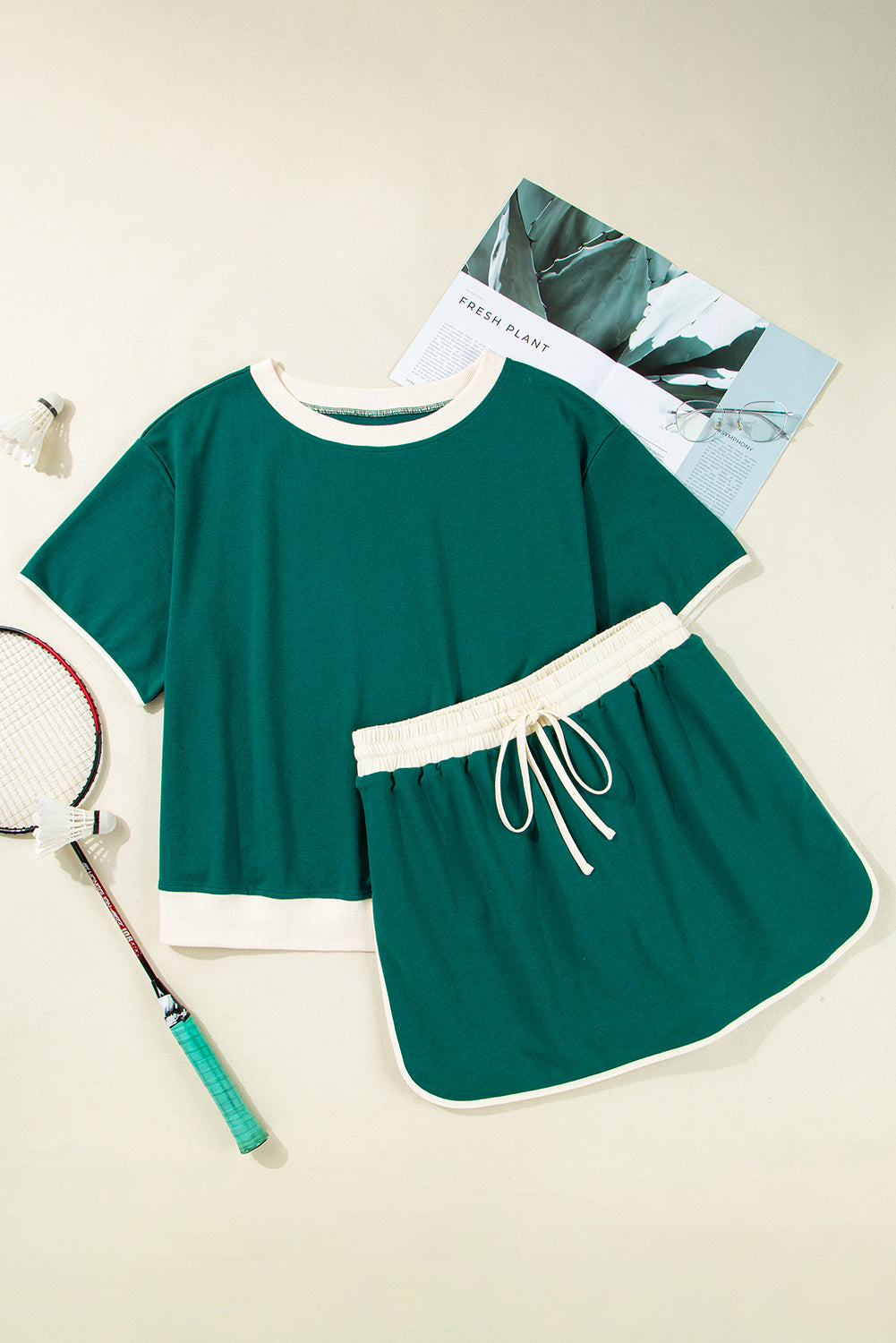 Evergreen Shirt and Skirt Set