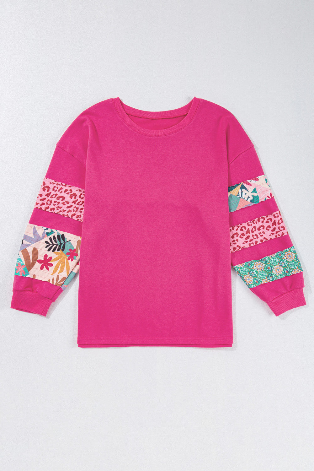 Rose Red Patchwork Sweatshirt