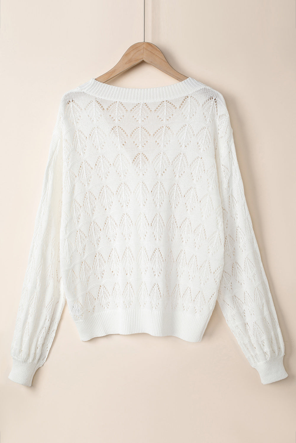White Buttoned Crochet Cardigan