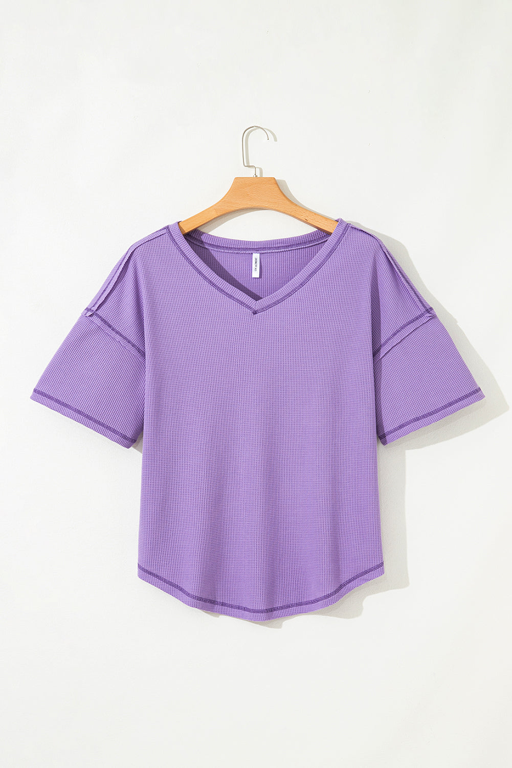 Purple V Neck Textured Top