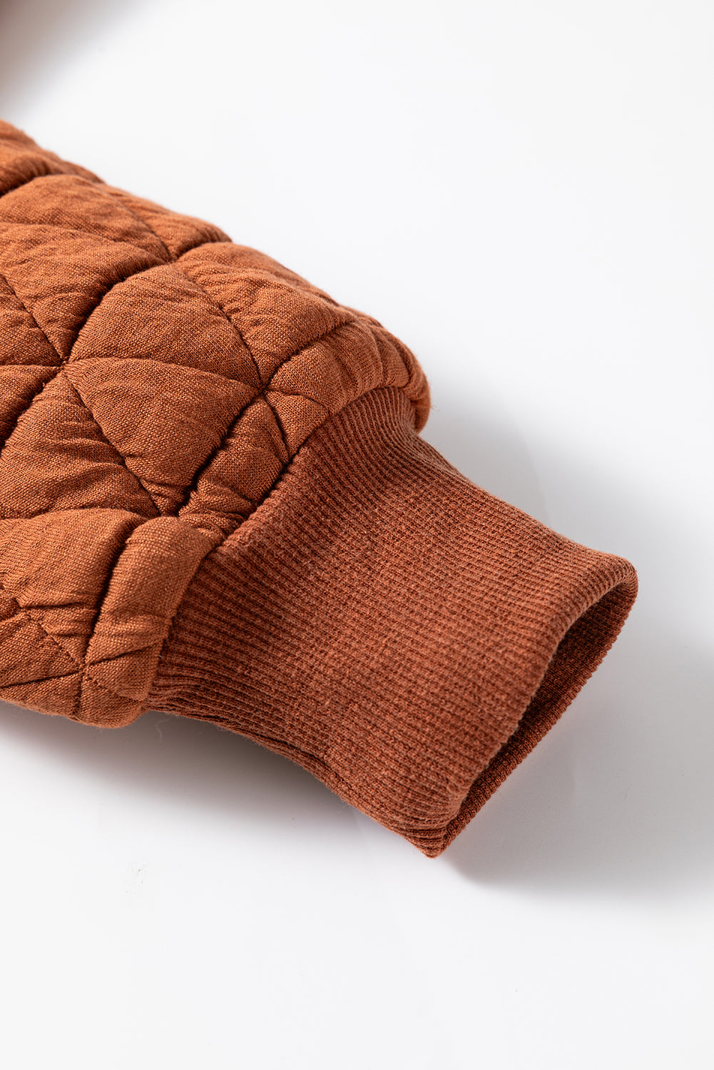 Quilted Half Zipped Loose Sweatshirt