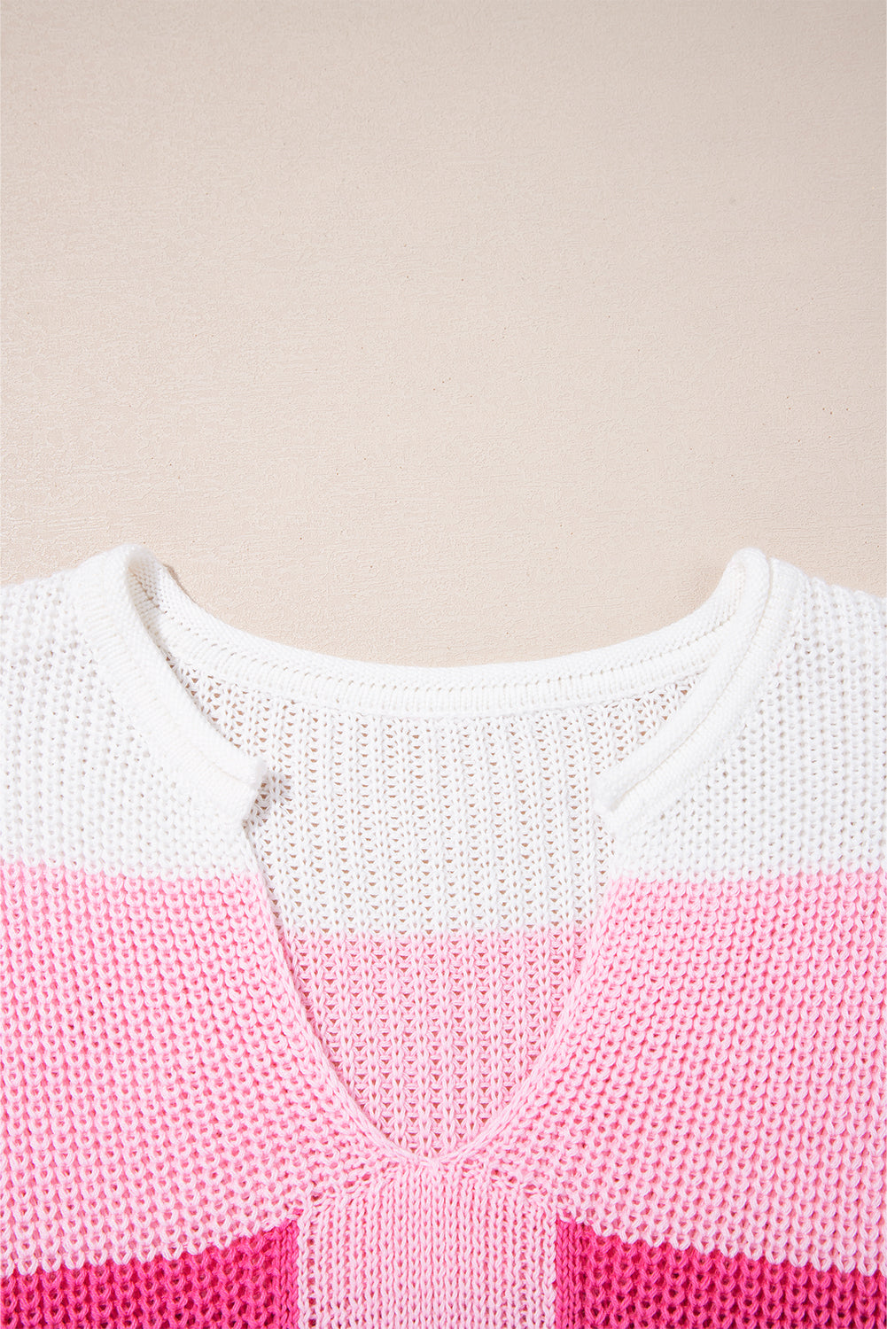 Pink Color Block Sweater Shirt