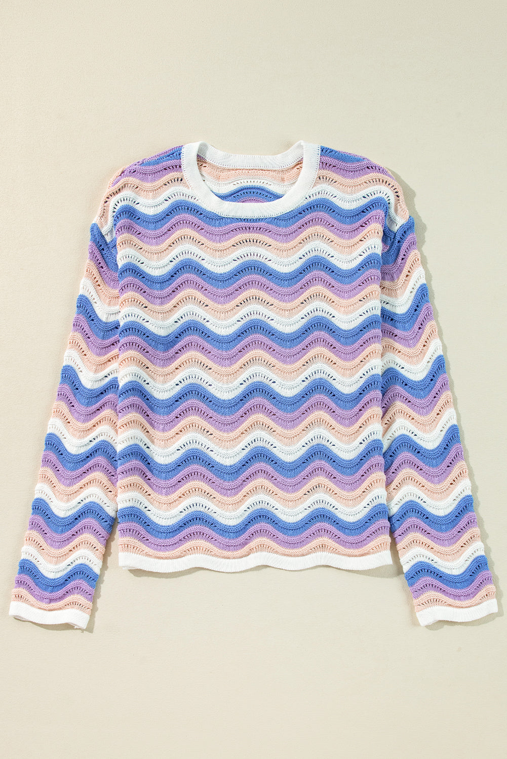 Purple Stripe Wavy Sweater
