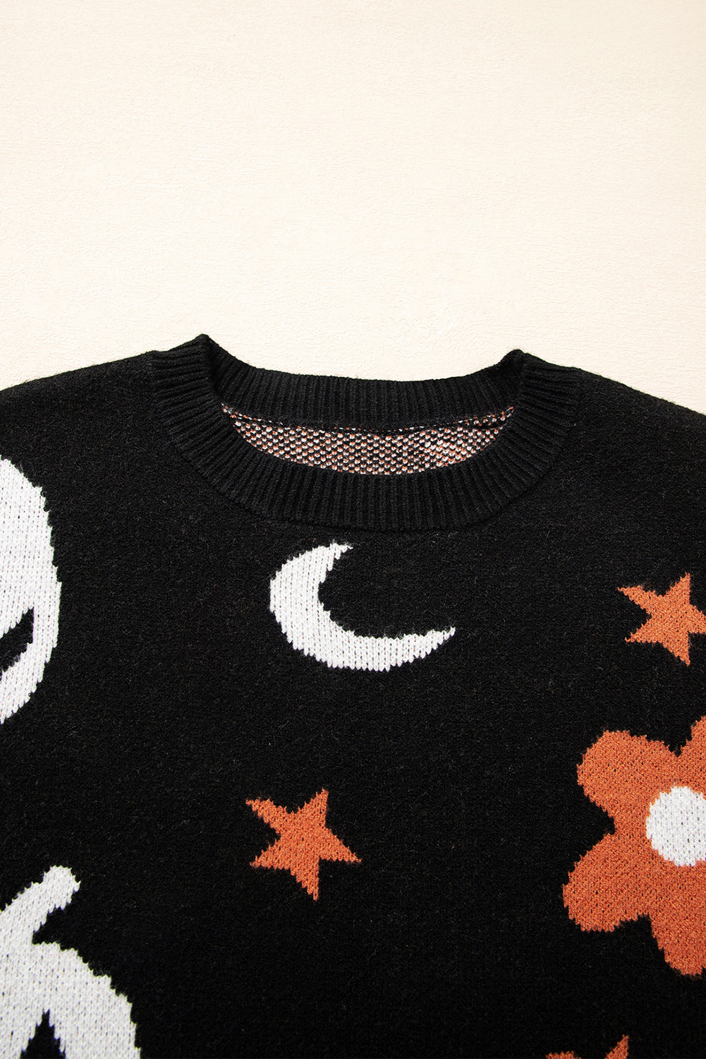 Halloween Pattern Drop Shoulder Sweater