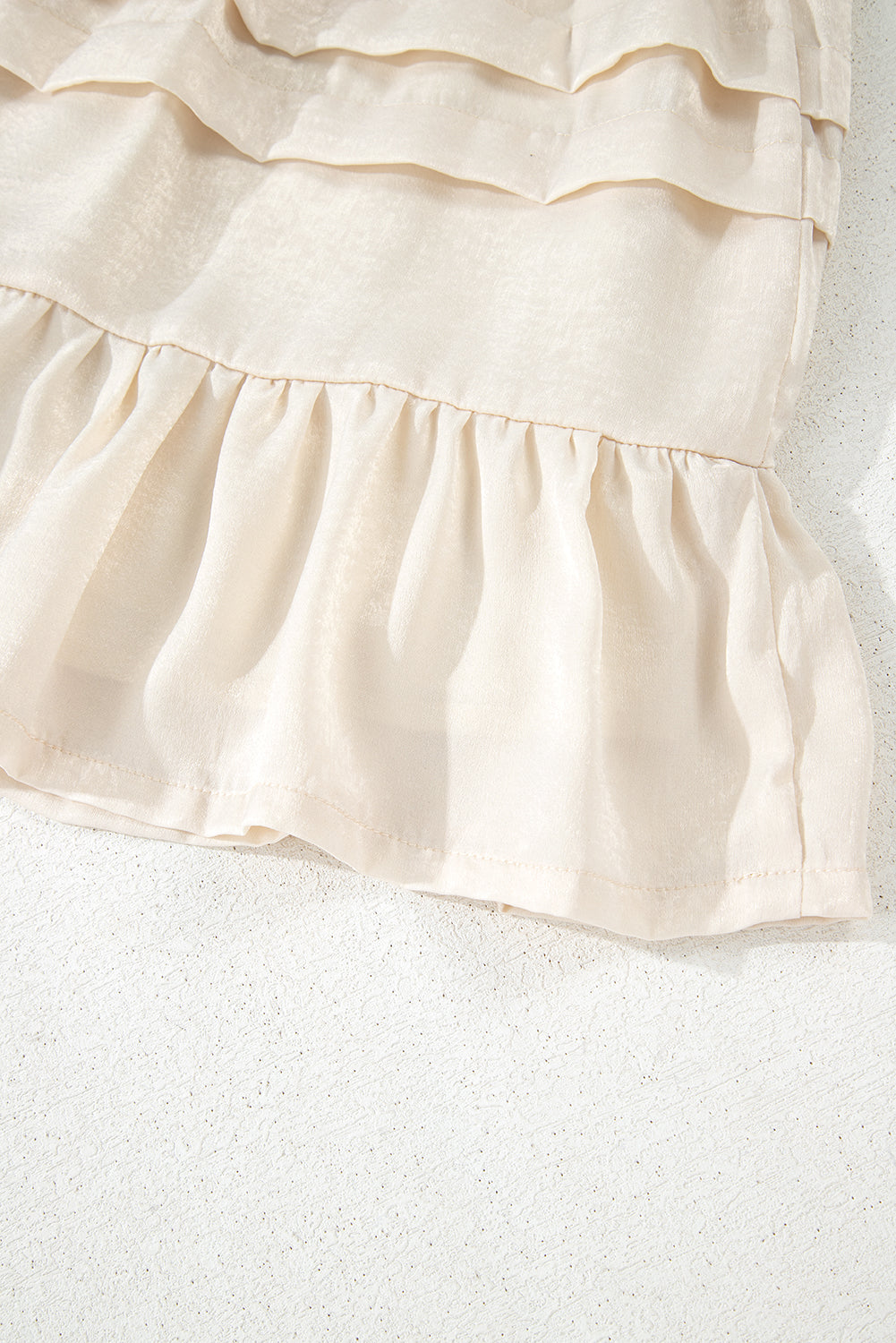 Beige Tiered Mini Skirt