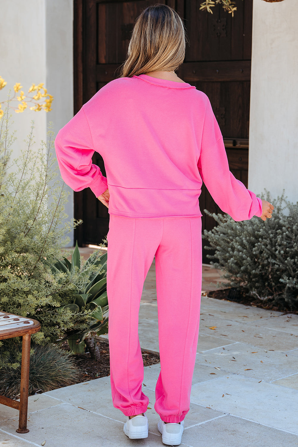 Bright Pink Pullover and Jogger Pants Set