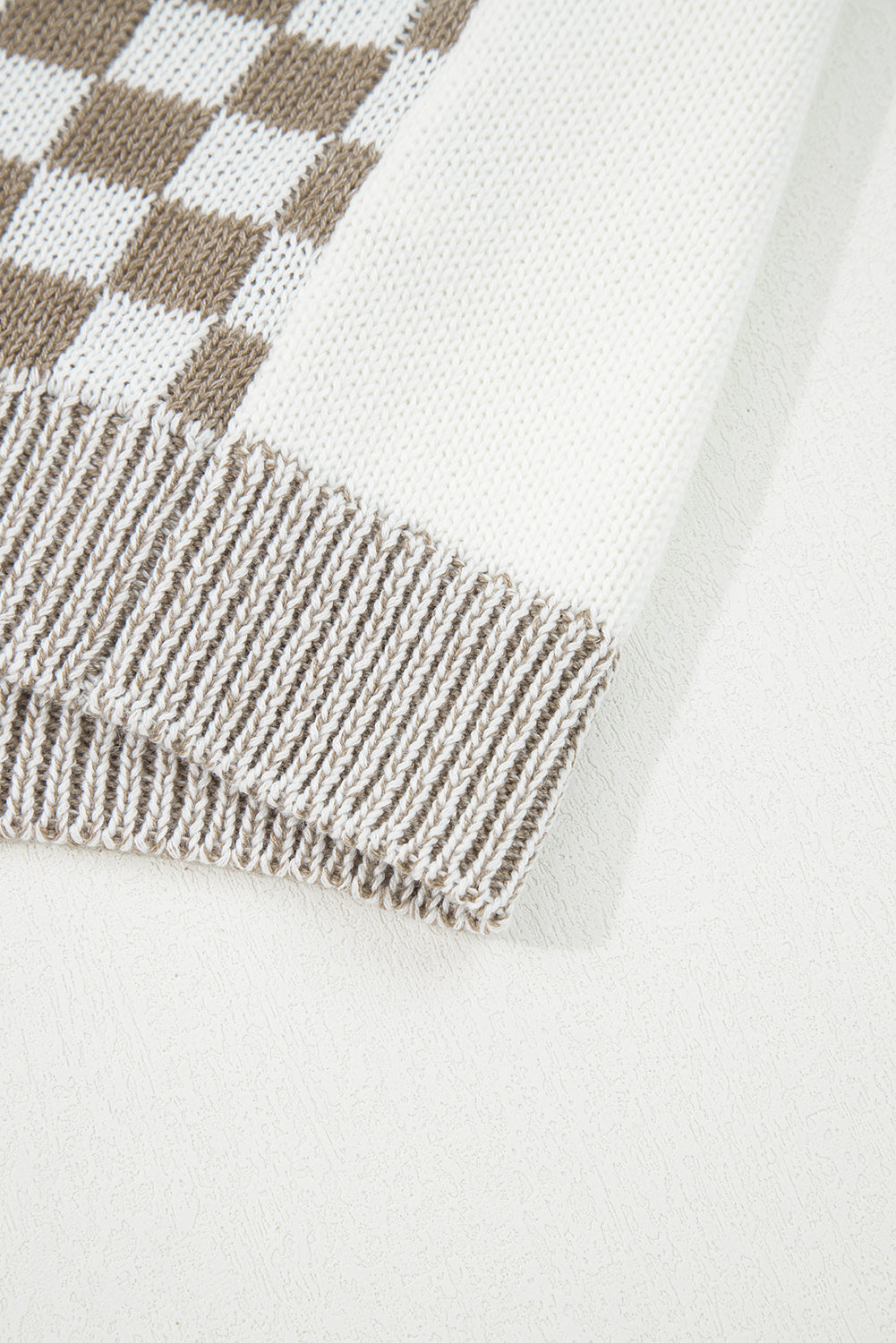 Brown Checkered Cardigan