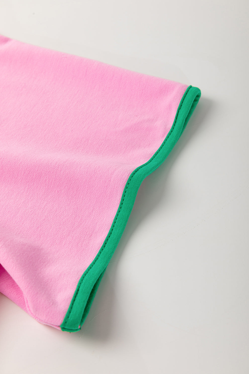 Pink & Green Trim Shirt and Skirt Set