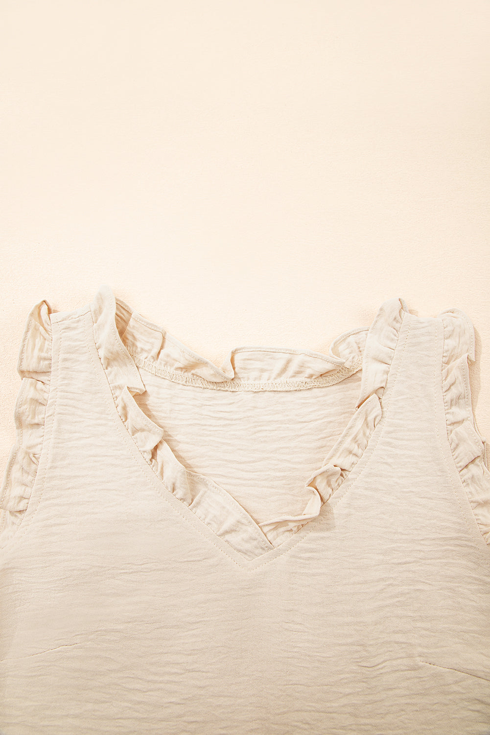 Parchment V Neck Sleeveless Top
