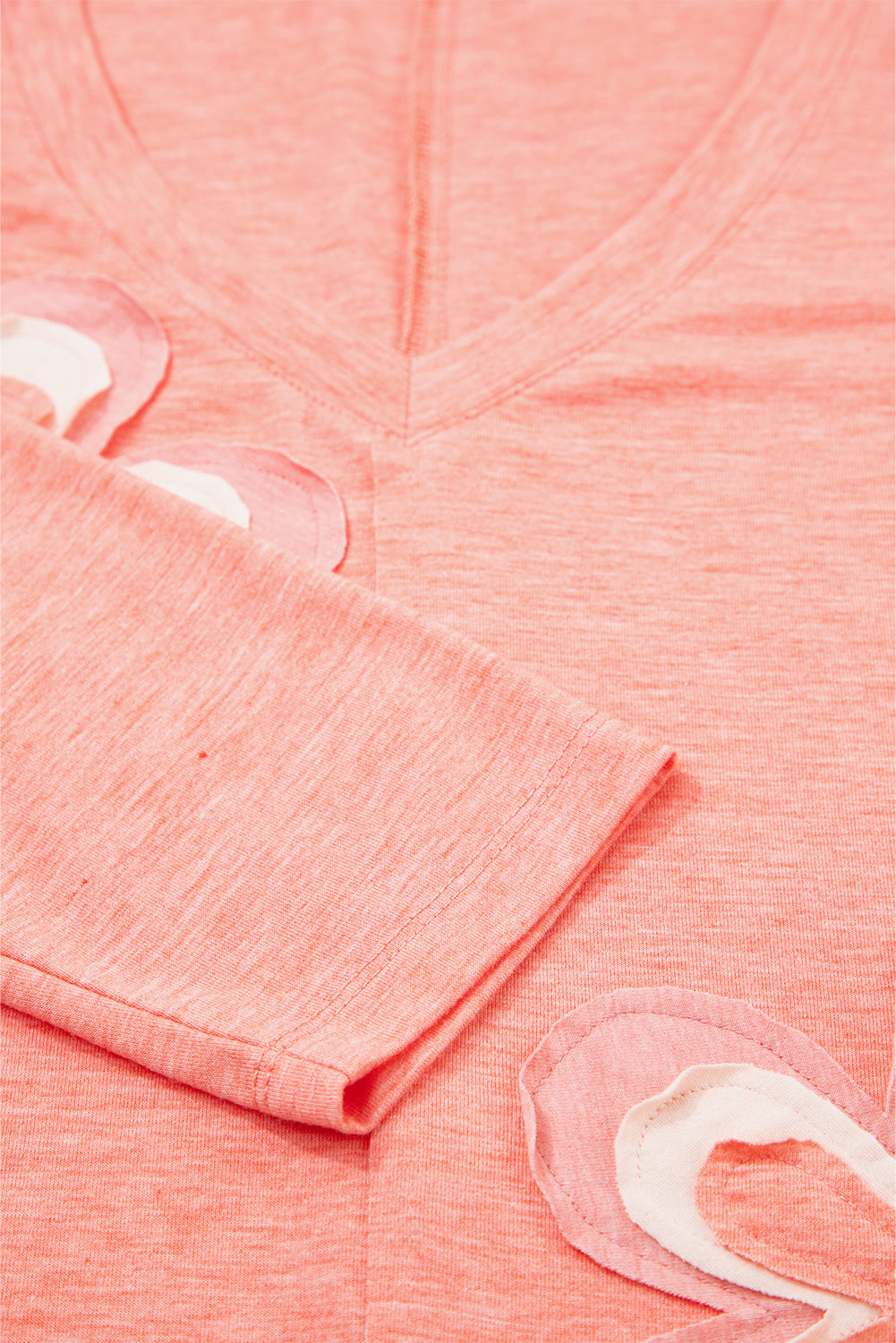 Salmon Floral Patchwork T Shirt