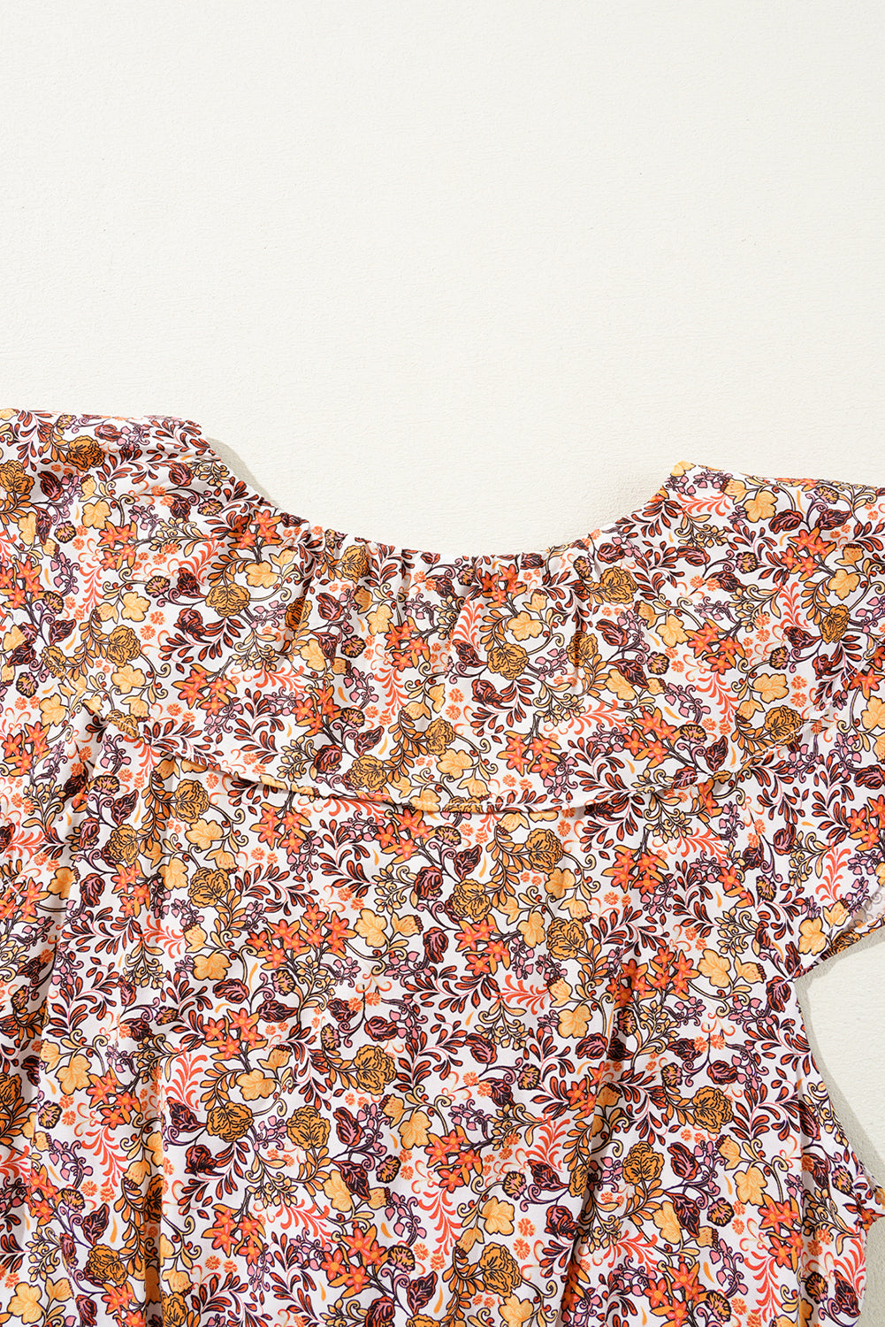 Red Floral Print Blouse