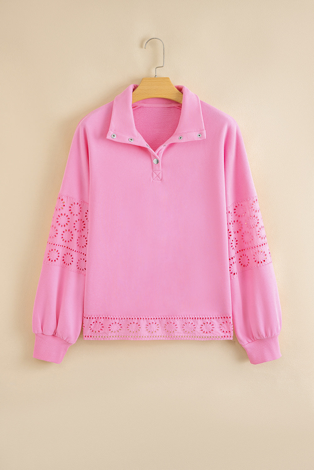 Embroidered Flower Pullover Sweatshirt
