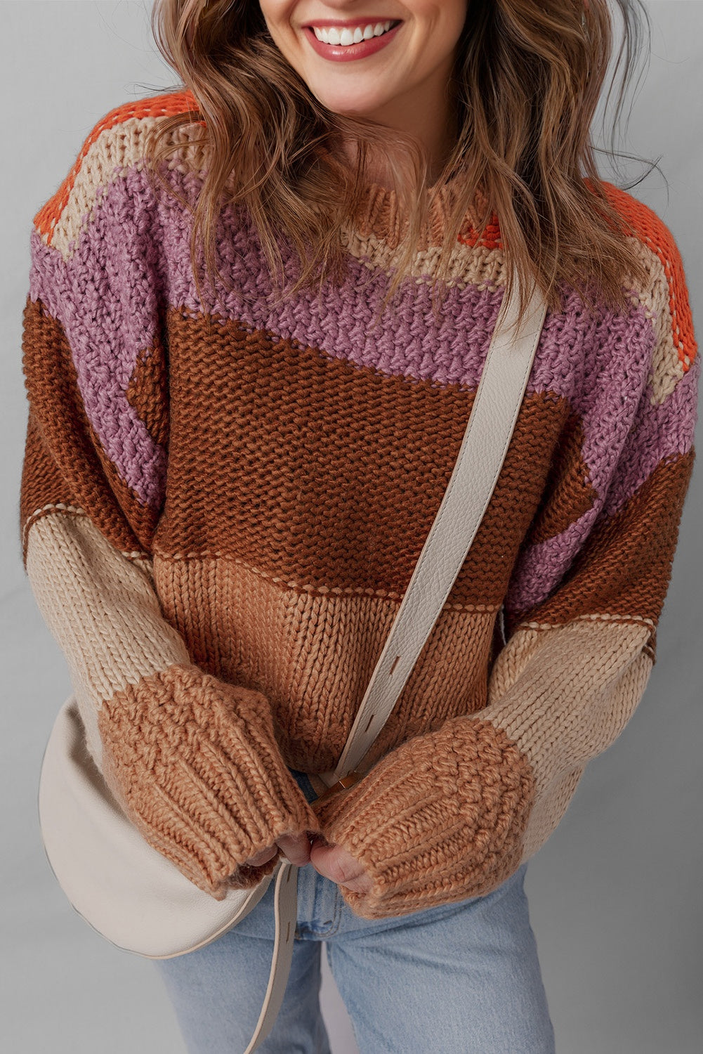 Multicolour Cropped Knitted Sweater