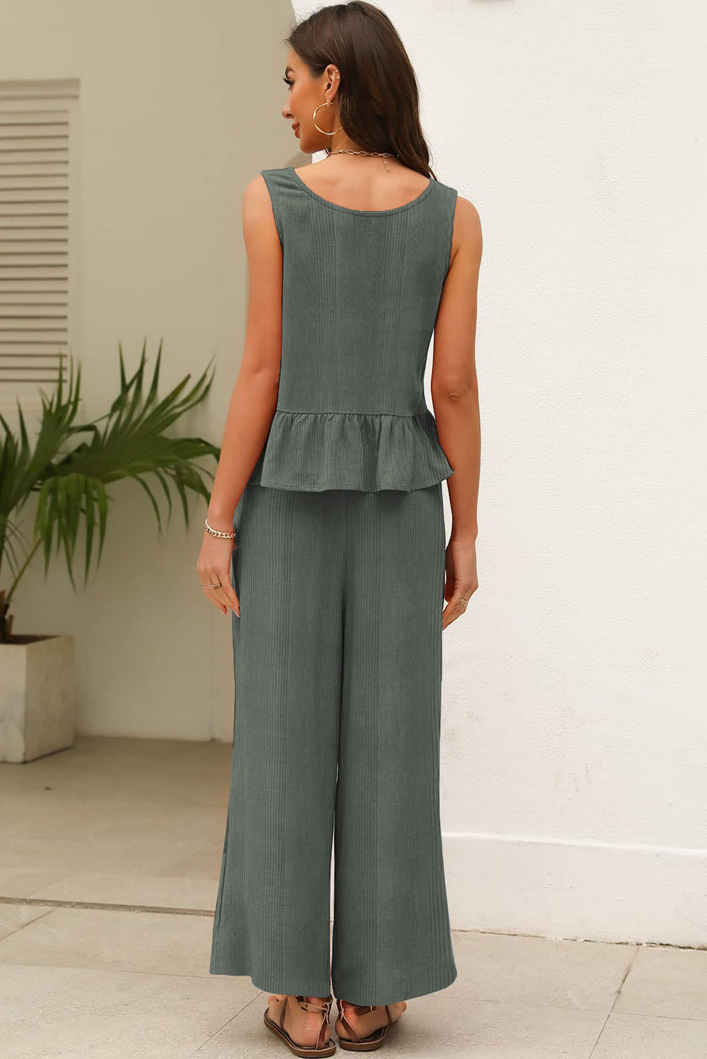 Duffel Green Top and Pants Set