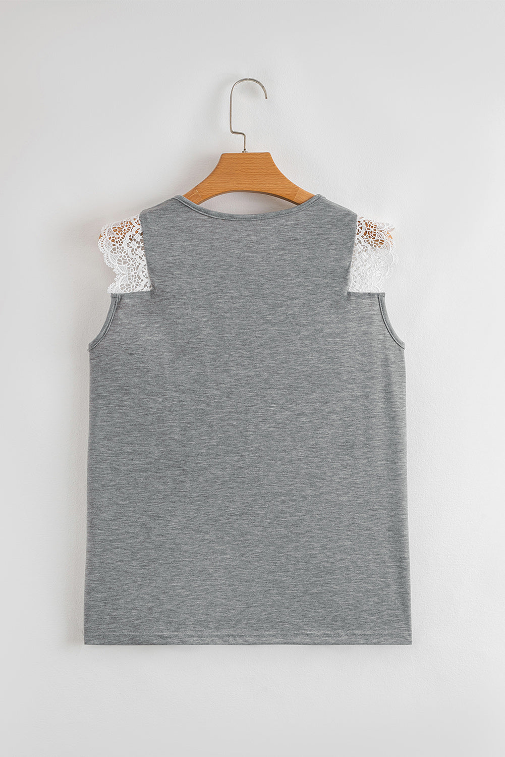 Gray Lace Patchwork Tank Top