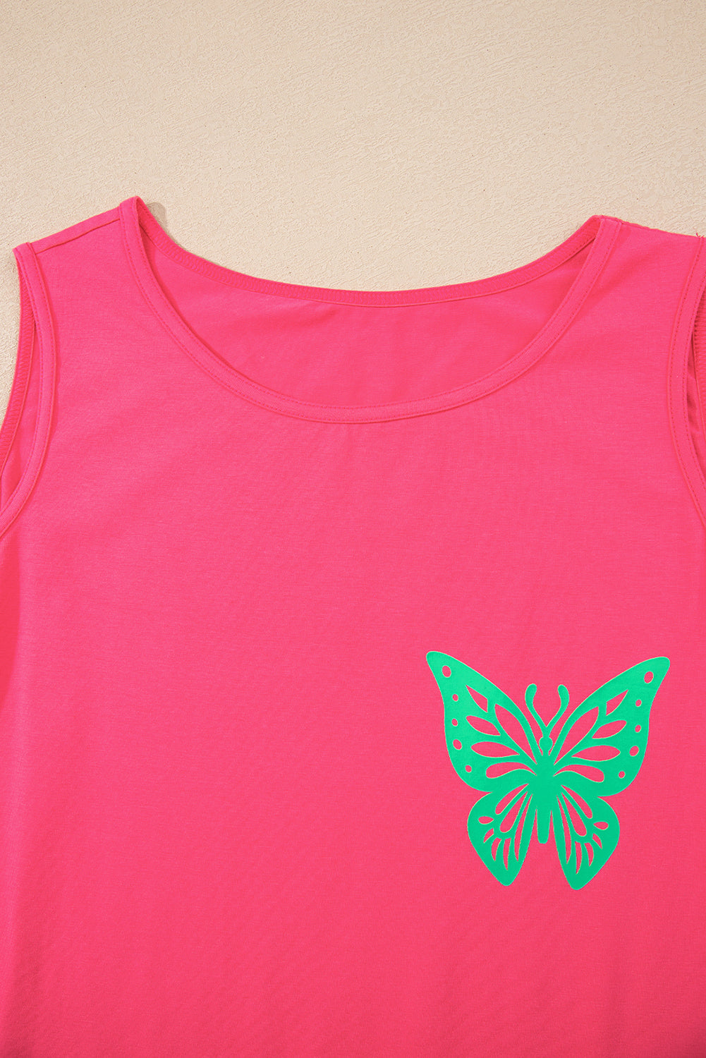 Sachet Pink Butterfly Tank Top
