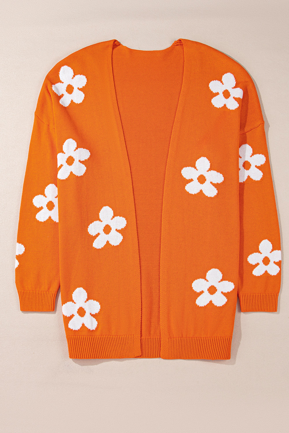 Orange Flower Pattern Cardigan