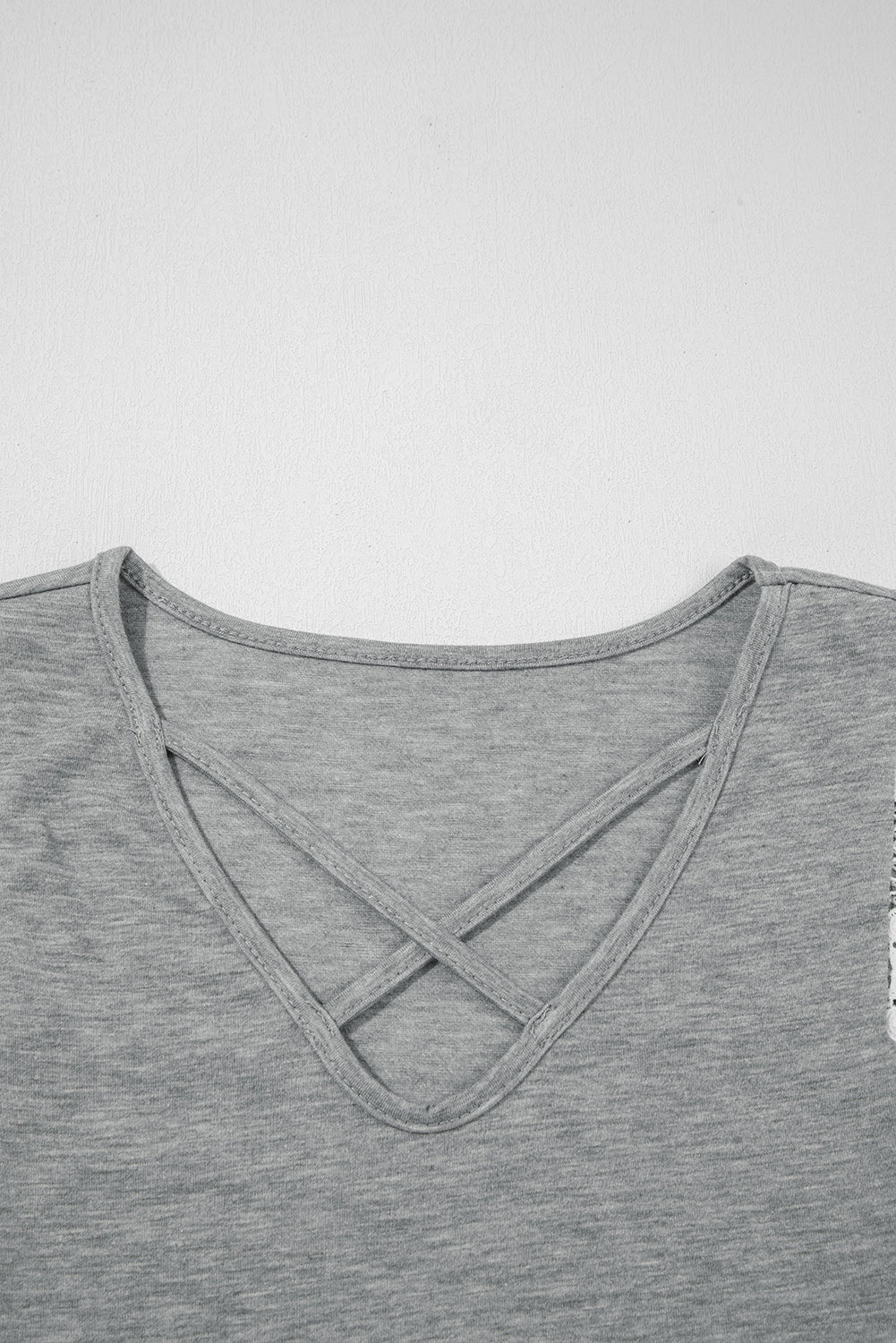 Gray Lace Patchwork Tank Top