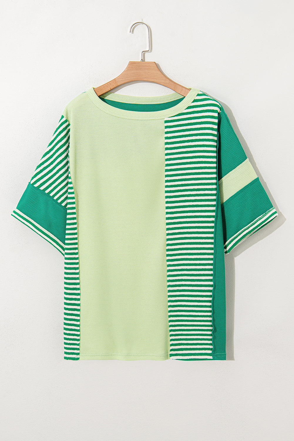 Green Stripe Patchwork Shirt