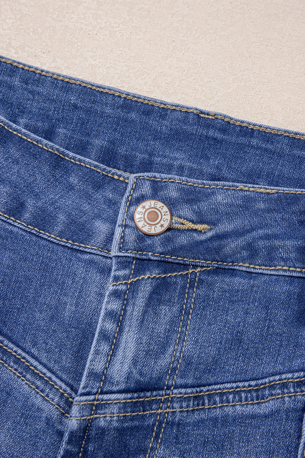 Blue Tailored Straight High Rise Jeans