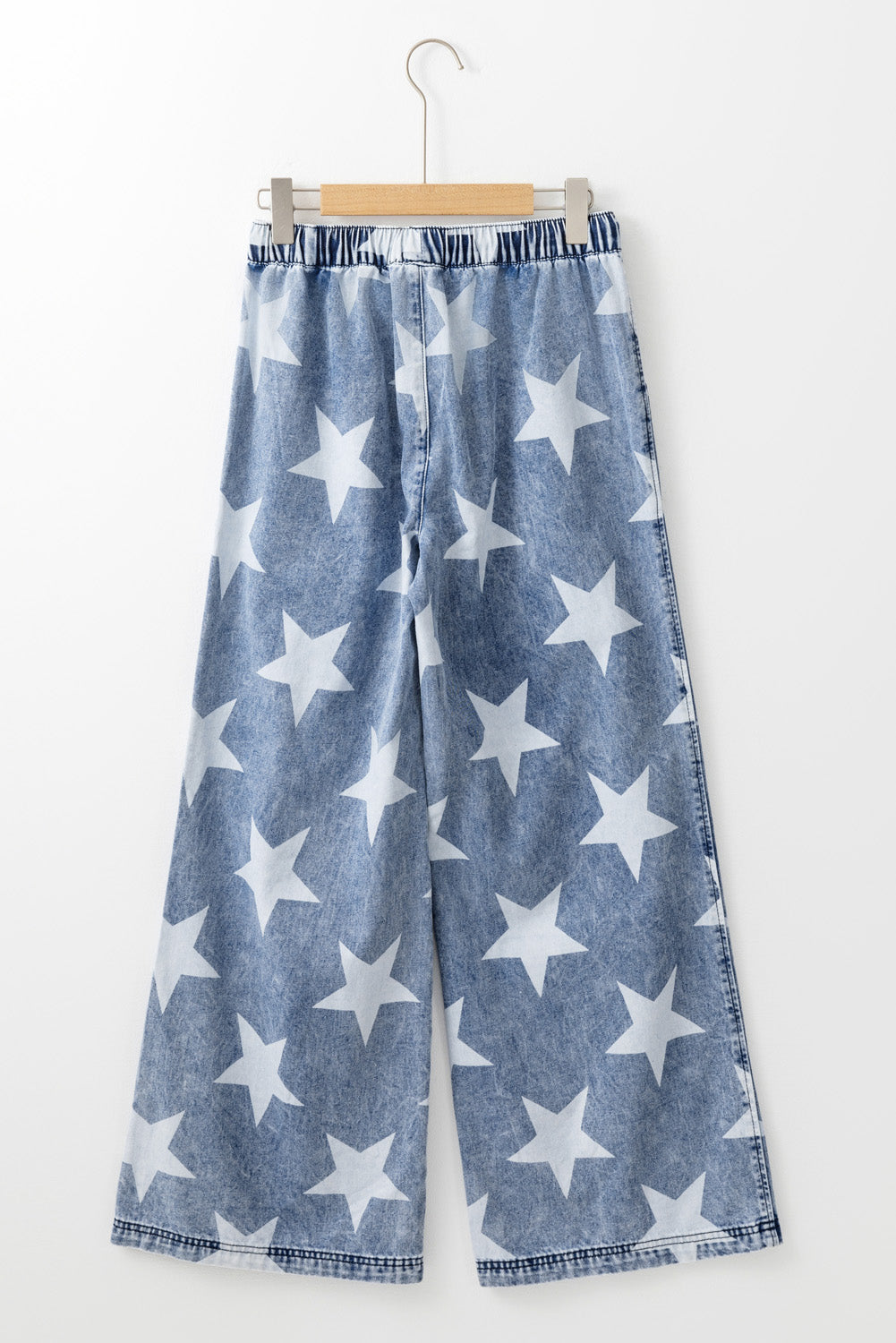 Light Blue Star High Waist Wide Leg Jeans