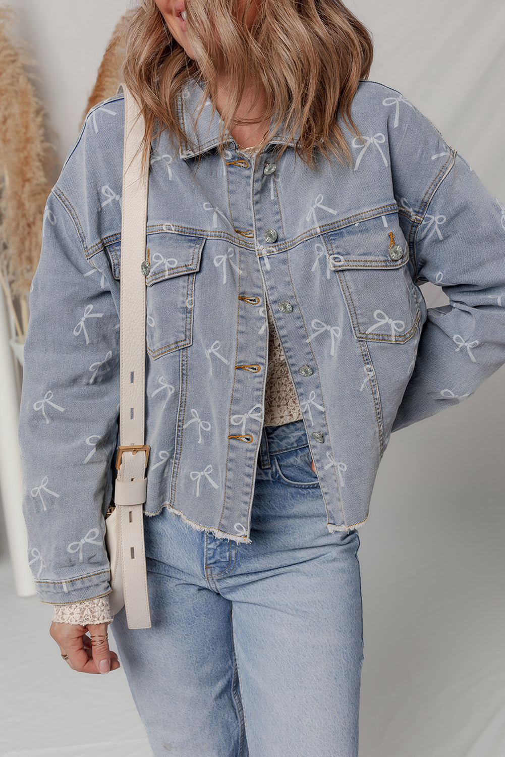 Blue Bow Knot Denim Jacket