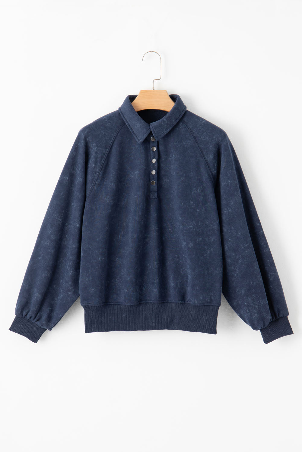 Blue Washed Pullover Sweatshirt