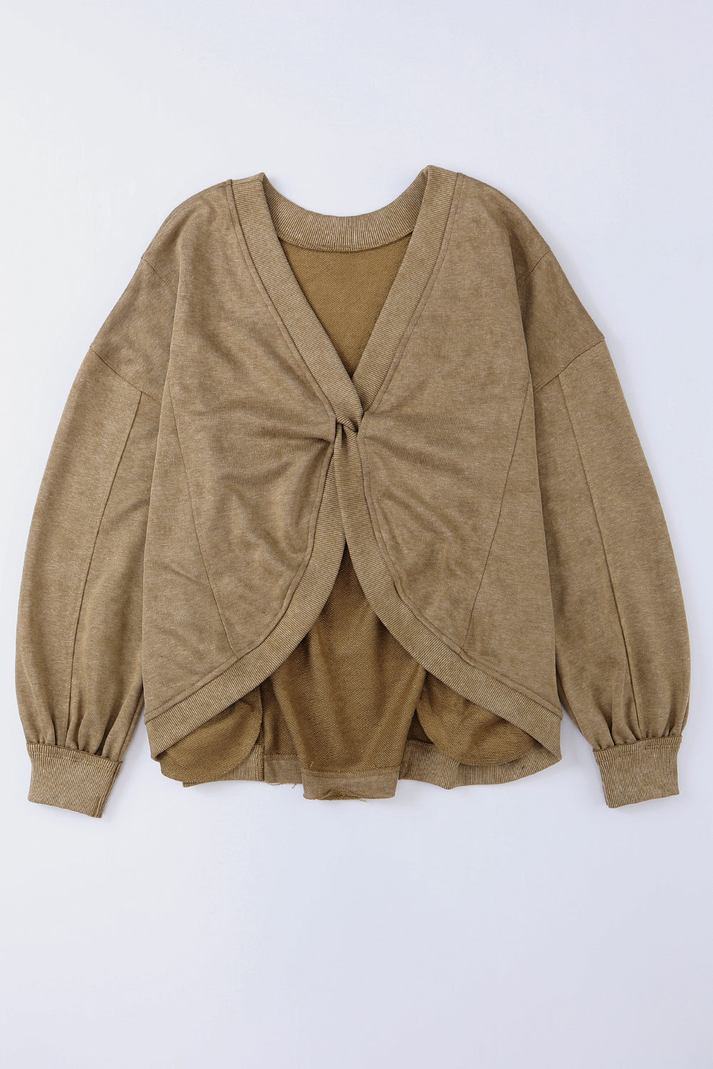 Khaki Open Back Oversized Sweatshirt