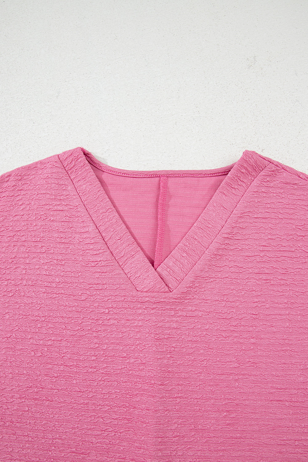 Pink Textured Shirt and Shorts Set