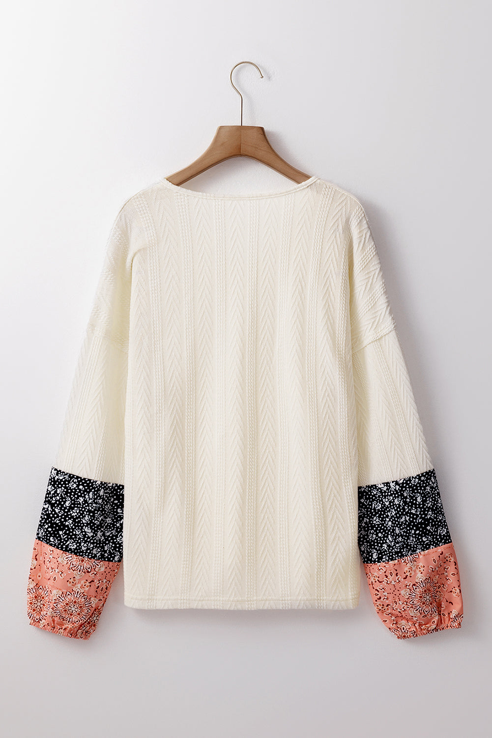 Beige Floral Patchwork Blouse