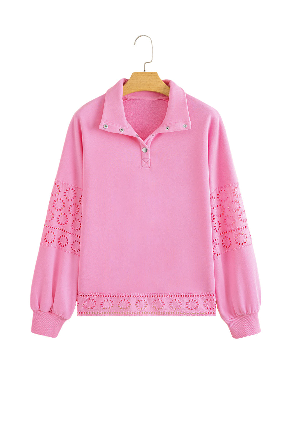 Embroidered Flower Pullover Sweatshirt