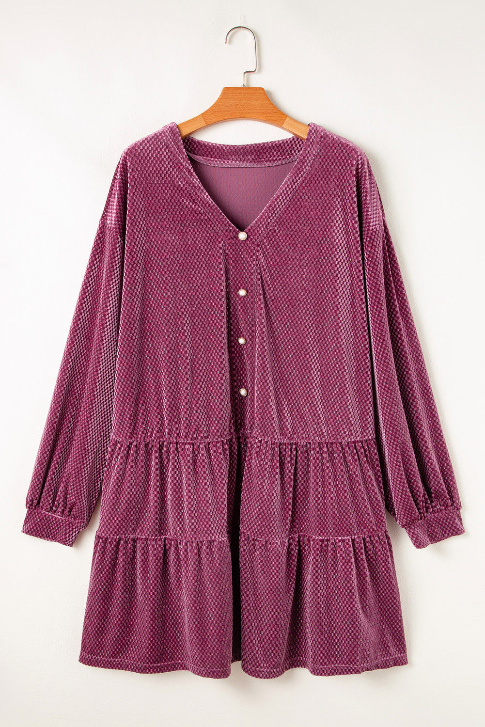 Mauve Velvet Tiered Dress