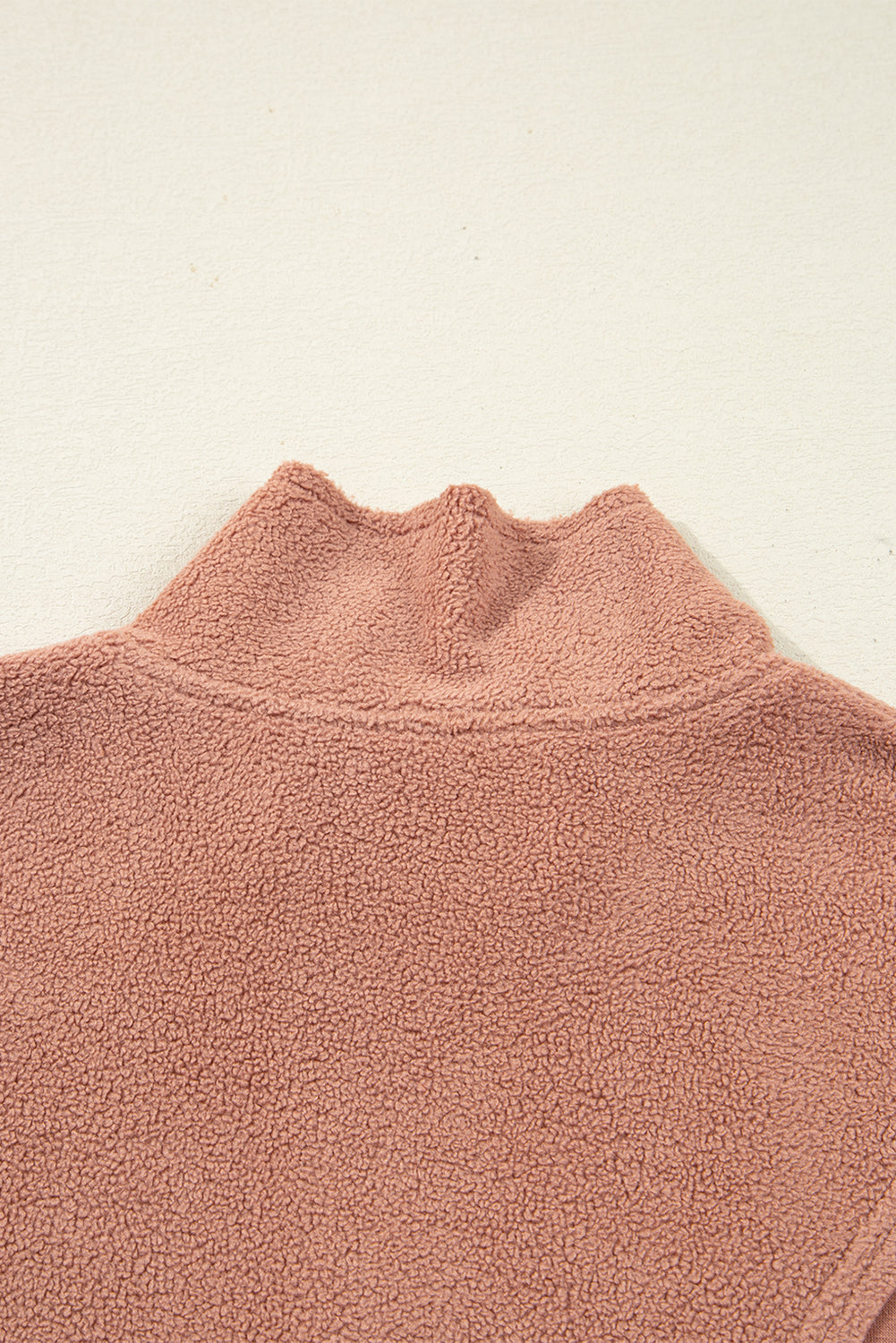 Camel Half Zipper Baggy Sweatshirt