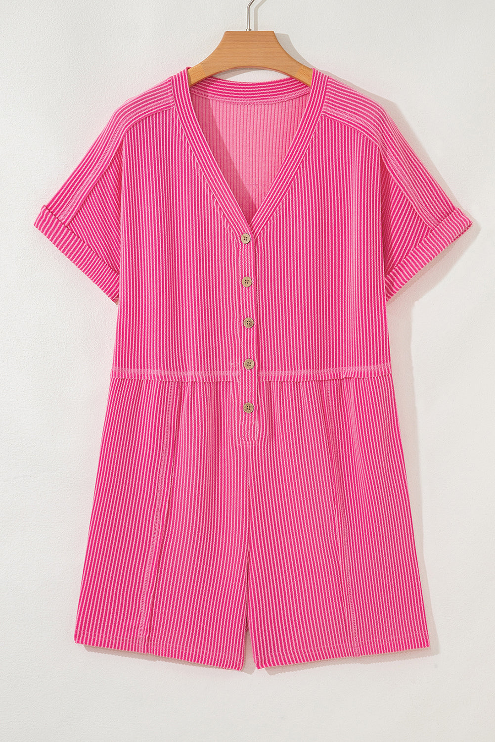 Bright Pink Buttoned Romper