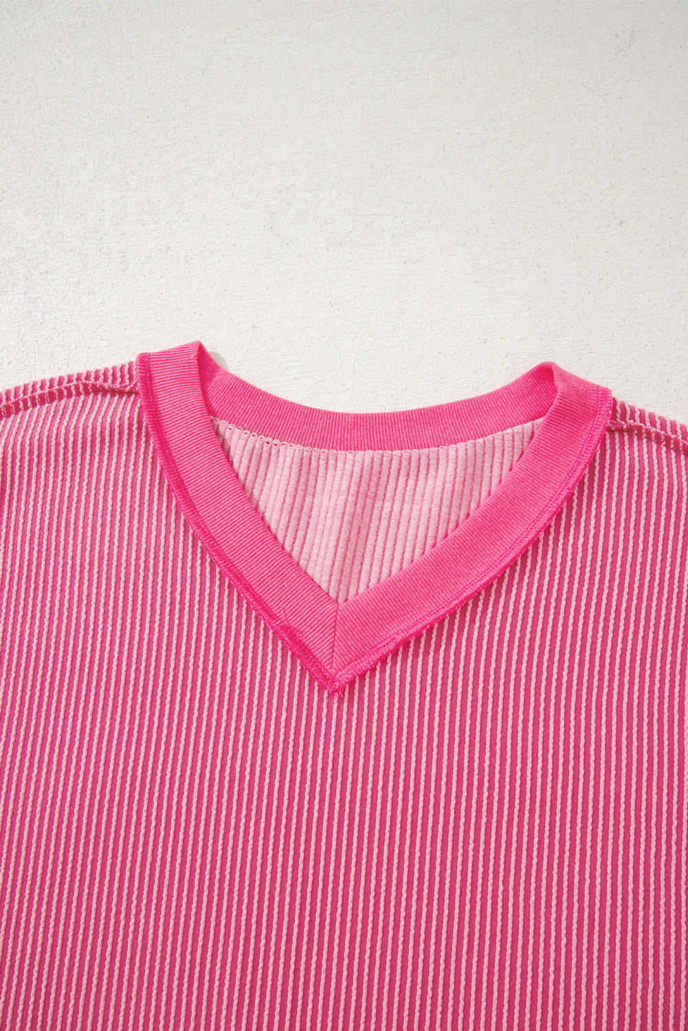Rose Red Twisted Ribbed Tee