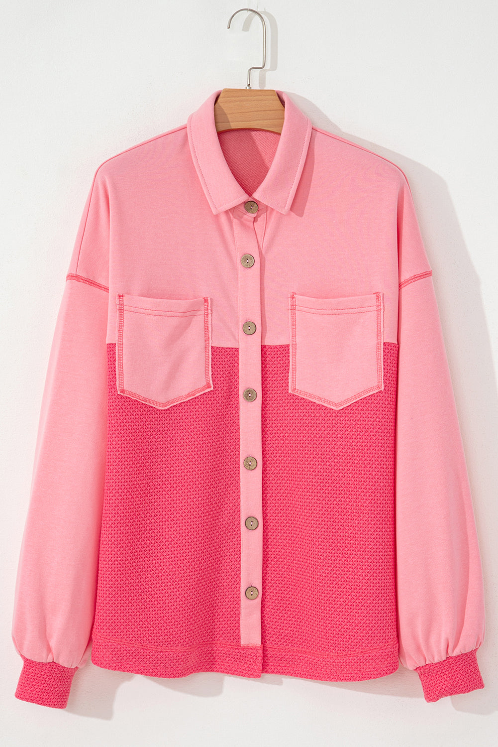 Peach Waffle Knit Shacket