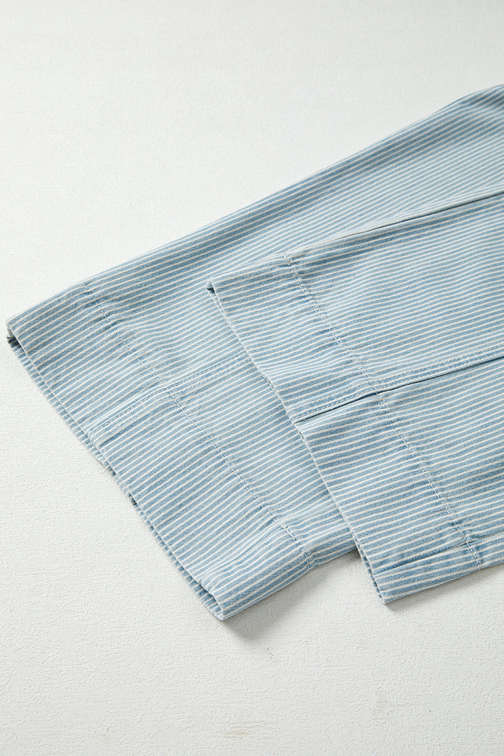 Blue Stripe Mid Rise Drawstring Jeans