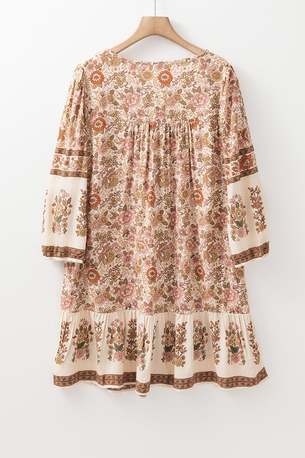 Apricot Floral Loose Mini Dress