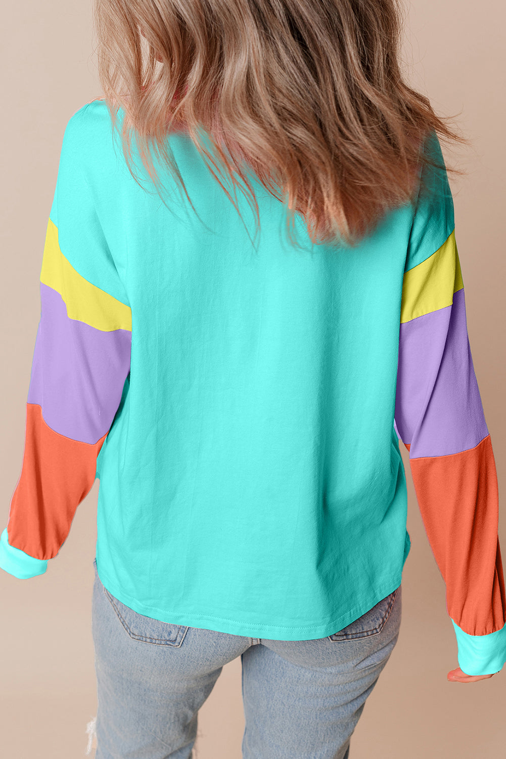Light Blue Colorblock Top
