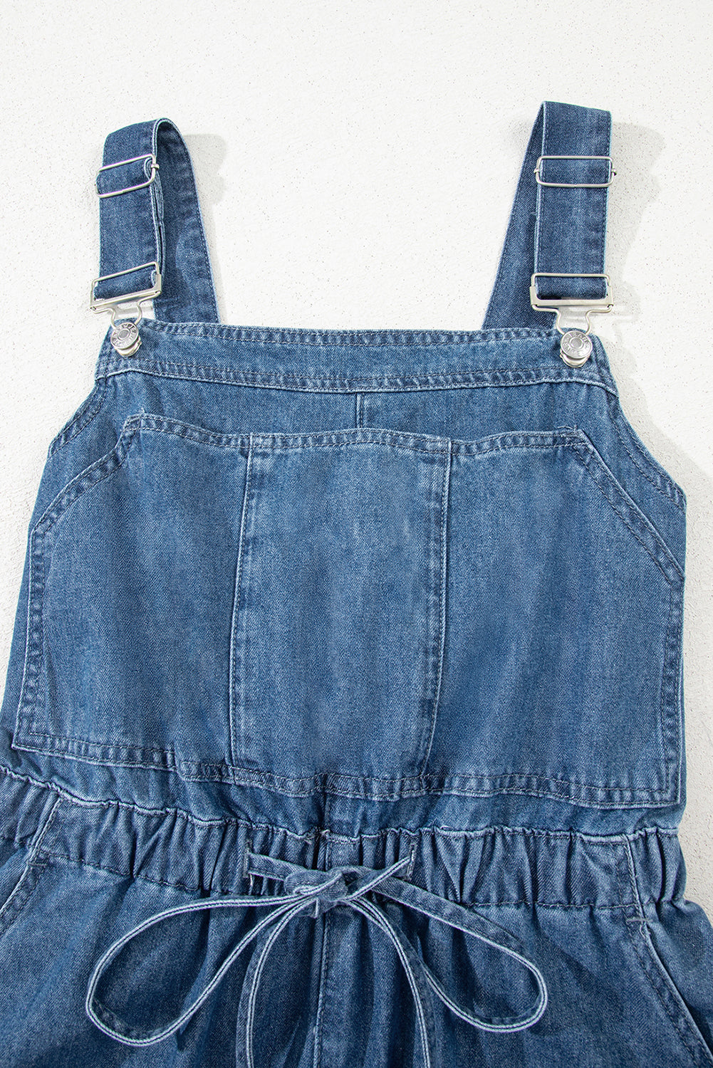 Buckle Straps Denim Romper